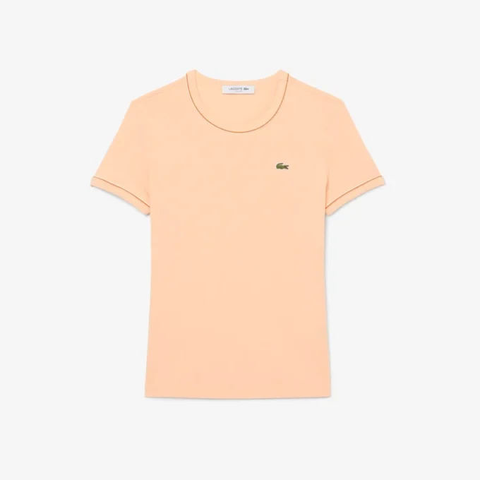 Camiseta de jersey con ribetes en contraste para mujer