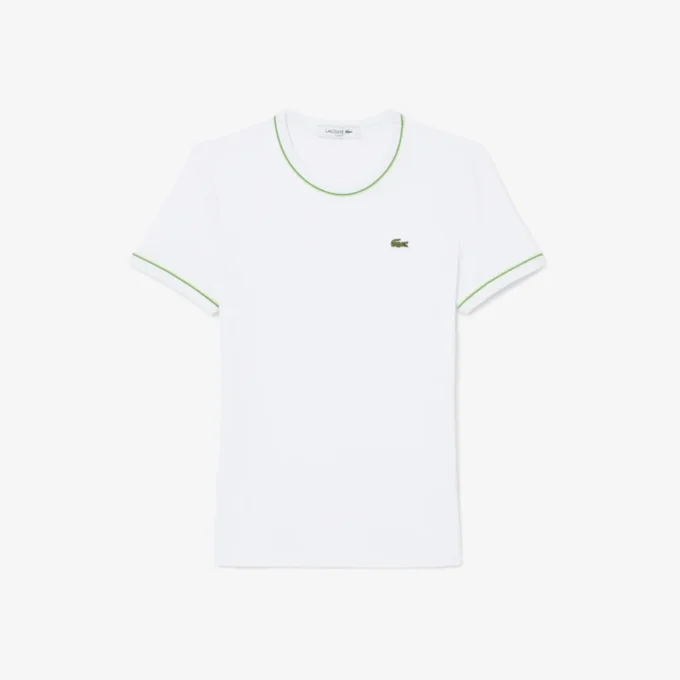 Camiseta de jersey con ribetes en contraste para mujer