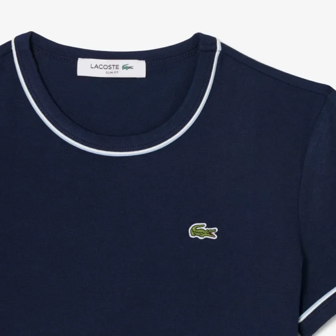 Camiseta de jersey con ribetes en contraste para mujer