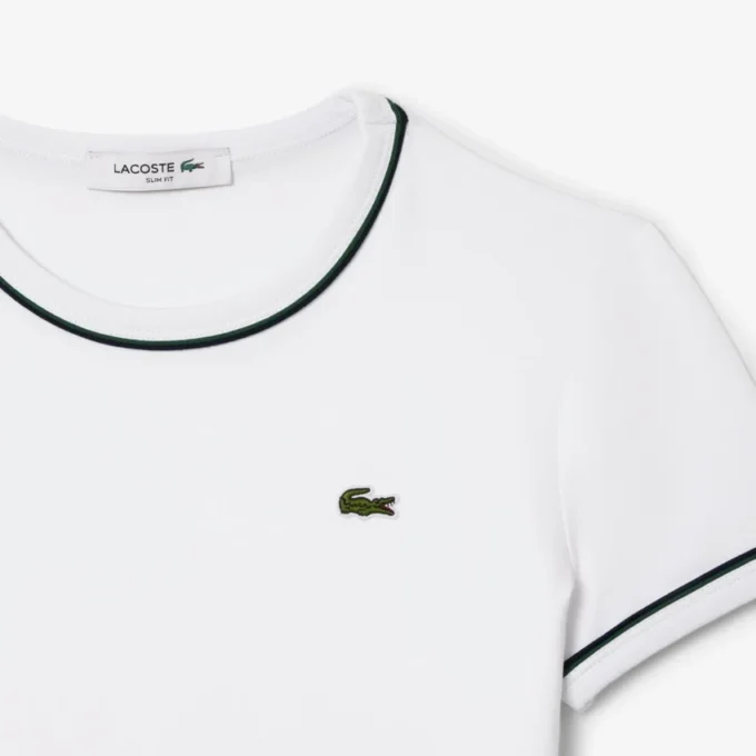 Camiseta de jersey con ribetes en contraste para mujer