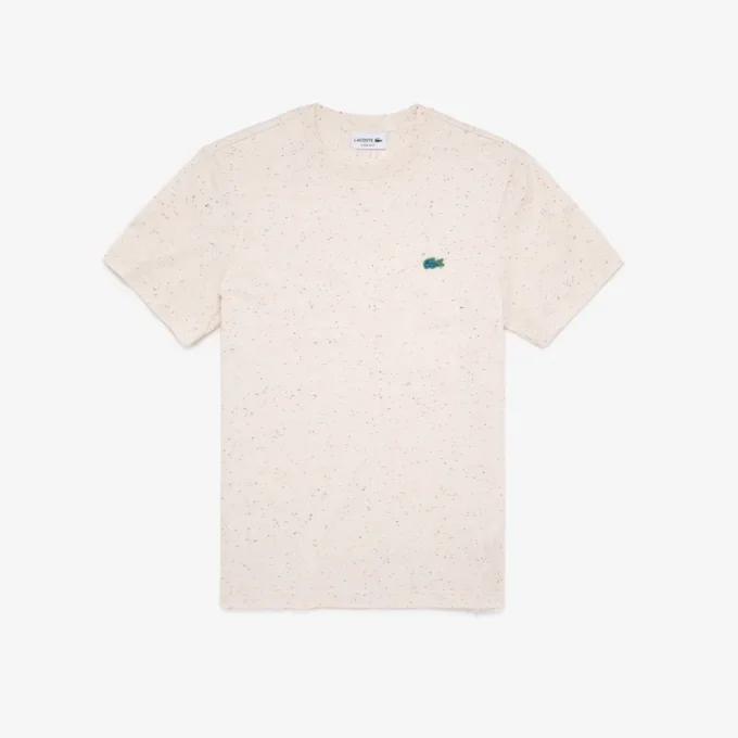 Camiseta de jersey de algodón con estampado moteado de corte regular para hombre