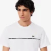 Camiseta de jersey de algodón con ribete con el logotipo para hombre