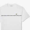 Camiseta de jersey de algodón con ribete con el logotipo para hombre