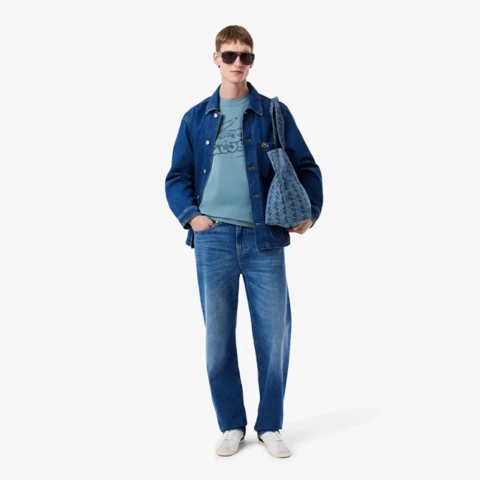 Camiseta de jersey de algodón estampada para hombre