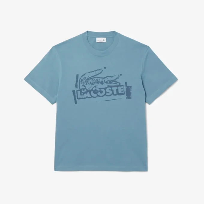 Camiseta de jersey de algodón estampada para hombre