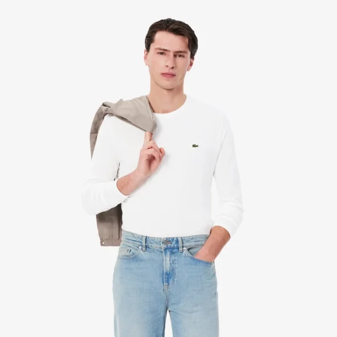 Camiseta de manga larga de algodón Pima para hombre