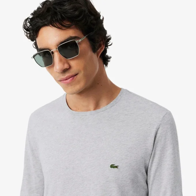 Camiseta de manga larga de algodón Pima para hombre