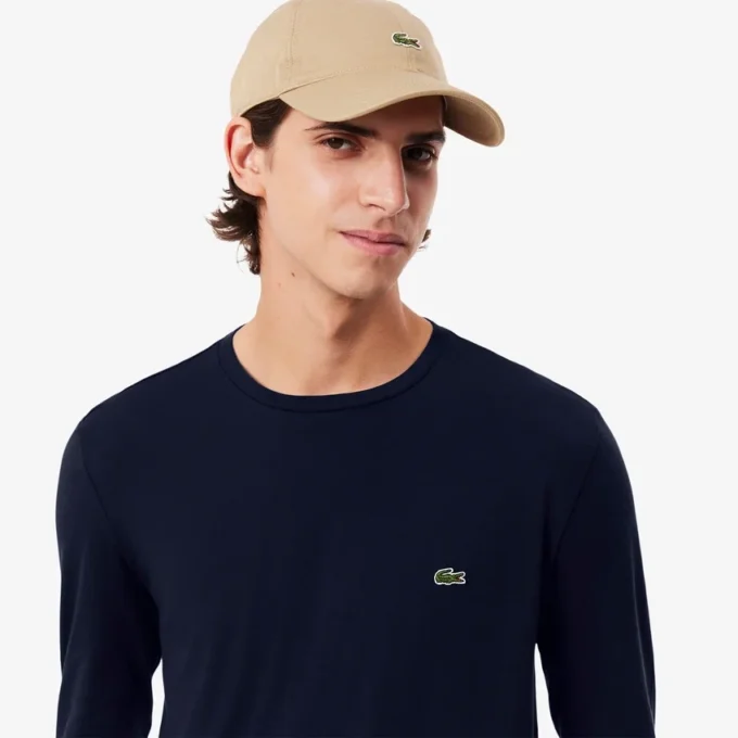 Camiseta de manga larga de algodón Pima para hombre