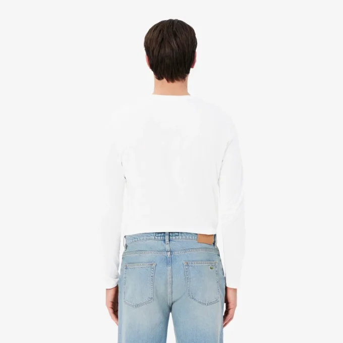 Camiseta de manga larga de algodón Pima para hombre