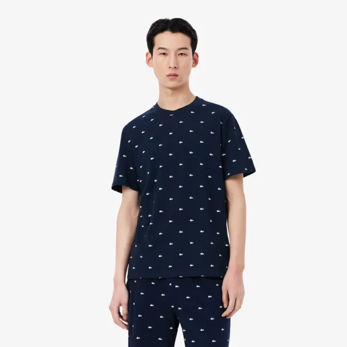 Camiseta de pijama con estampado de cocodrilo para hombre