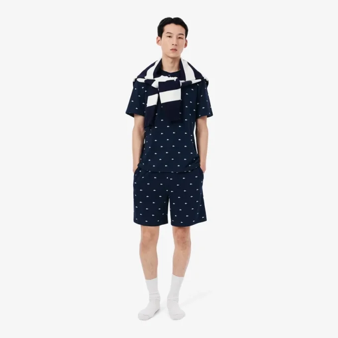 Camiseta de pijama con estampado de cocodrilo para hombre