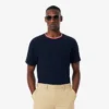 Camiseta de pijama de cuello contrastado para hombre