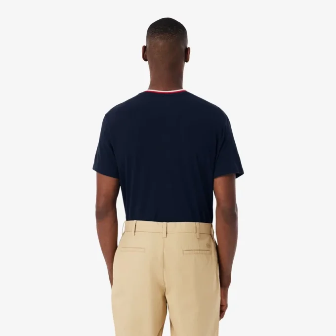 Camiseta de pijama de cuello contrastado para hombre