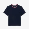 Camiseta de pijama de cuello contrastado para hombre