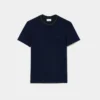 Camiseta de piqué elástico con cuello a rayas para hombre