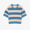 Camiseta de punto de malla a rayas