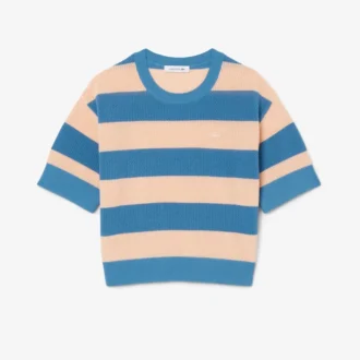 Camiseta de punto de malla a rayas