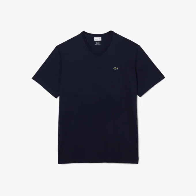 Camiseta de punto Pima de cuello en V de corte amplio para hombre