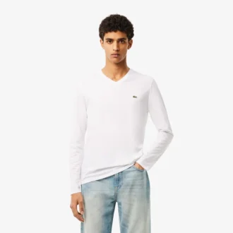 Camiseta ligera de cuello en V de algodón Pima para hombre