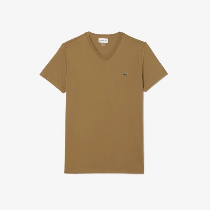 Camiseta ligera de cuello en V de algodón Pima para hombre