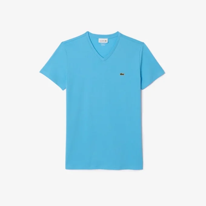 Camiseta ligera de cuello en V de algodón Pima para hombre