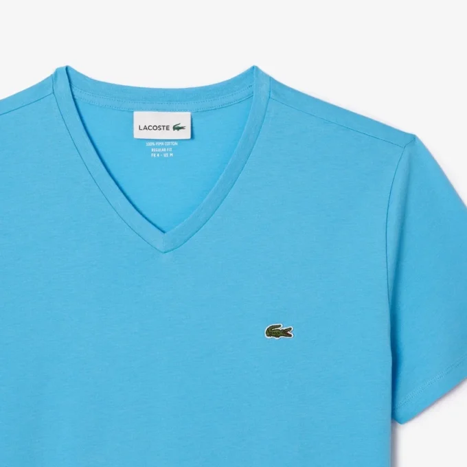 Camiseta ligera de cuello en V de algodón Pima para hombre