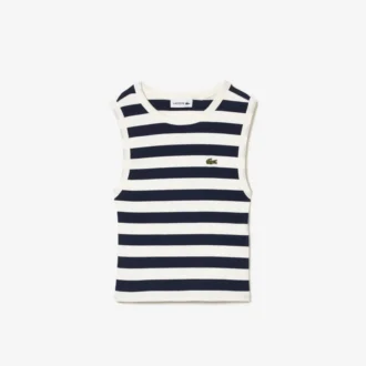Camiseta sin mangas de algodón a rayas para niño