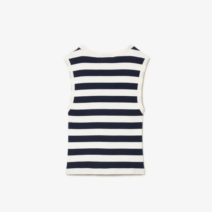 Camiseta sin mangas de algodón a rayas para niño