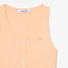 Camiseta sin mangas de algodón acanalado de corte ajustado