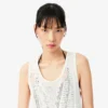 Camiseta sin mangas de croché de malla