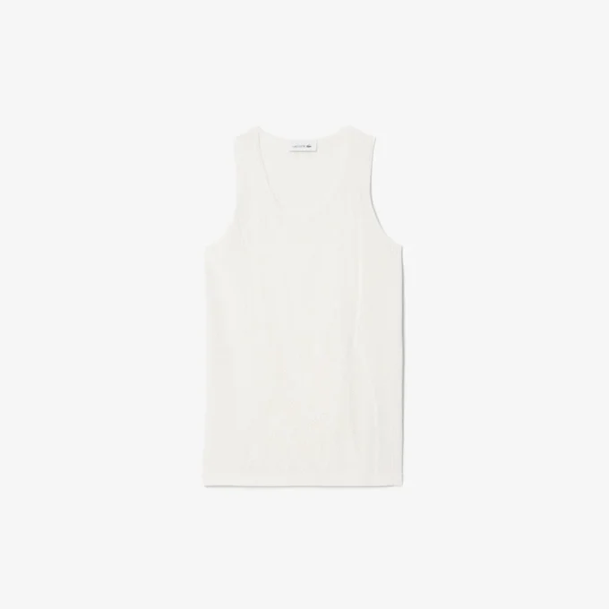 Camiseta sin mangas de croché de malla