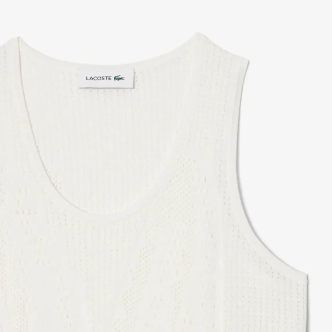 Camiseta sin mangas de croché de malla