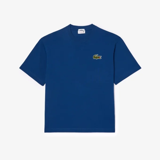Camiseta unisex de corte holgado en algodón grueso con insignia