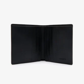 Cartera compacta de cuero con monograma