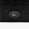 Cartera compacta de cuero con monograma