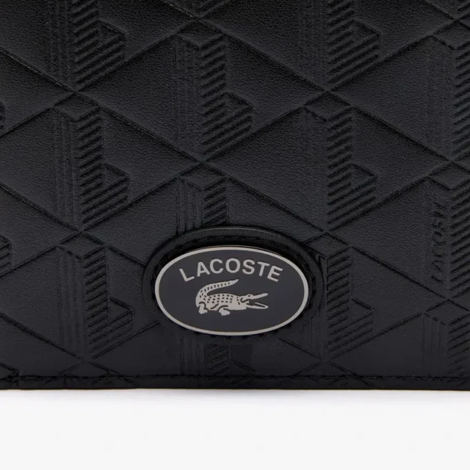 Cartera de cuero con monograma mediana