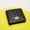 Cartera de cuero con monograma mediana