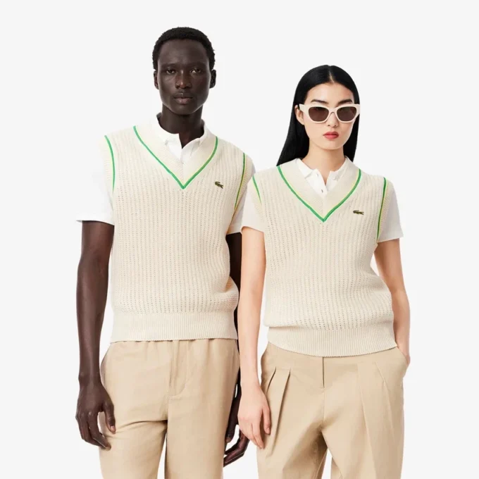 Chaleco de punto con efecto ganchillo unisex