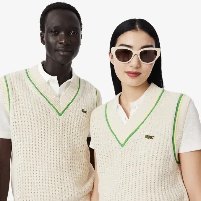 Chaleco de punto con efecto ganchillo unisex