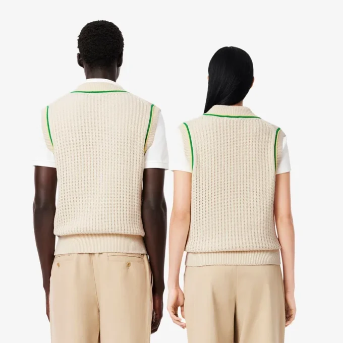 Chaleco de punto con efecto ganchillo unisex