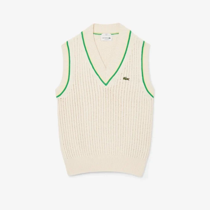 Chaleco de punto con efecto ganchillo unisex