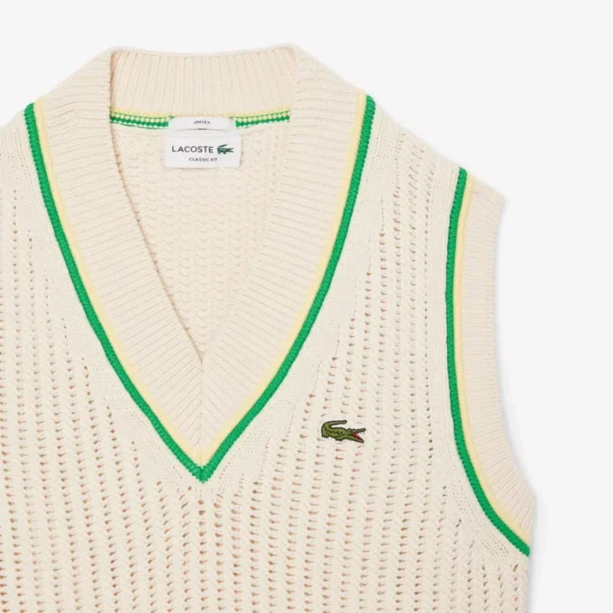 Chaleco de punto con efecto ganchillo unisex