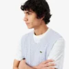 Chaleco de punto trenzado de algodón para hombre