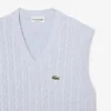 Chaleco de punto trenzado de algodón para hombre