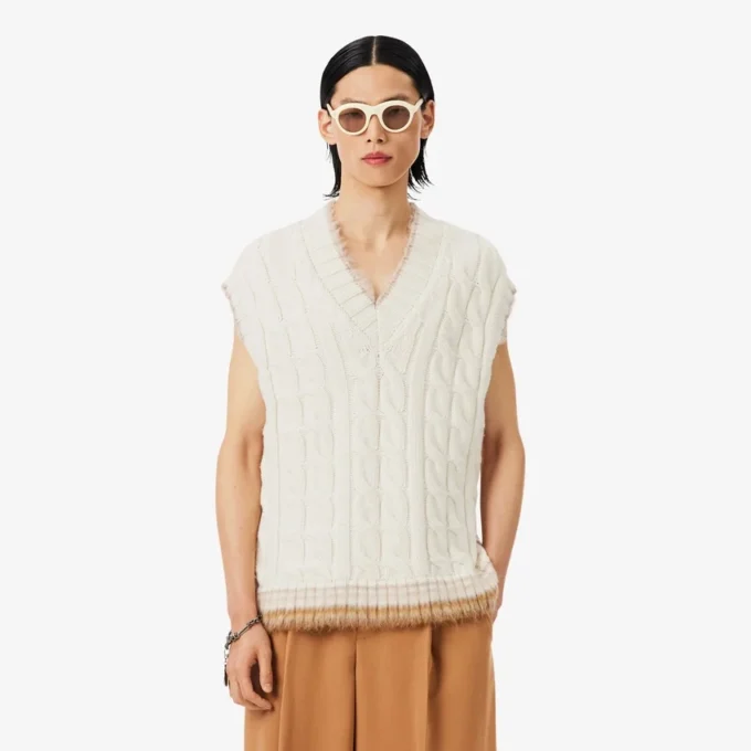 Chaleco de punto trenzado de lana Runway