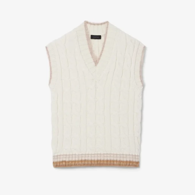 Chaleco de punto trenzado de lana Runway