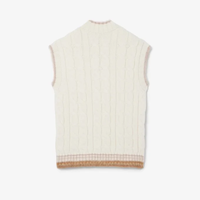 Chaleco de punto trenzado de lana Runway