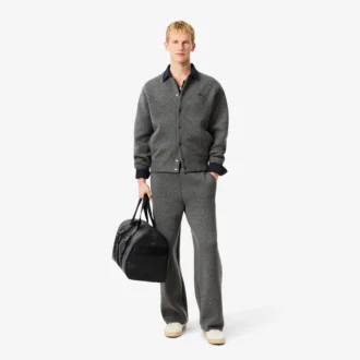 Chaqueta bomber de jersey de lana merina para hombre