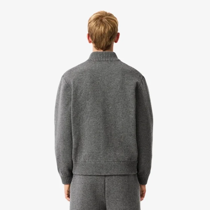 Chaqueta bomber de jersey de lana merina para hombre