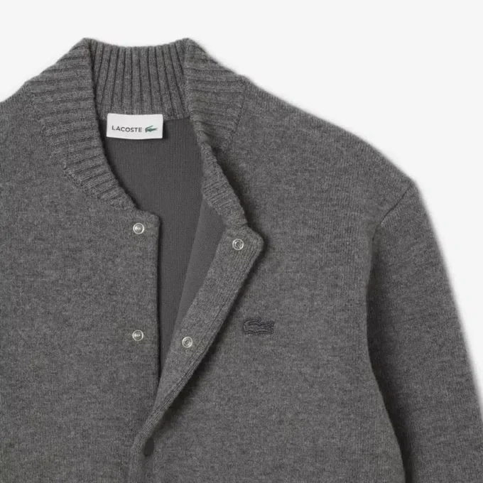 Chaqueta bomber de jersey de lana merina para hombre